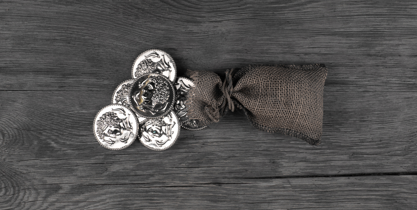 30 pieces of silver in a bag